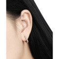 wholesale S925 Sterling Silver 770 Korean Version Minimalist Ins Style Single-sided Micro Pavé Circle Ear Clip-0-2