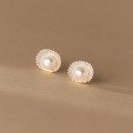 wholesale S925 Sterling Silver Pearl Series Shell Earrings Retro Style Design Women's Ear Jewelry M03150-0-2