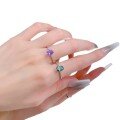 wholesale 925 Silver Jewelry Live Stream Style 6*8 Lavender Purple Cocktail Ring for Women, Ins-inspired Daily Wear-0-4