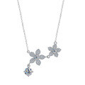 Sterling Silver Balance Beam Pendant Necklace with Pearl and Moissanite-0-3