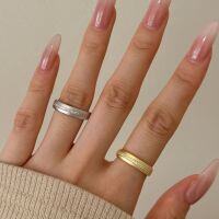 wholesale S925 Sterling Silver INS Style High-End Ring for Women, Exquisite Row Diamond Inlay Design, Versatile Retro Wind Ring-Gold DY121218-SG-WH 5