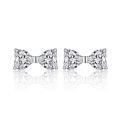 wholesale 925 Sterling Silver Exaggerated Bow Knot Earrings with High-Quality Moissanite, Wholesale Luxury and Elegant Stud Earrings-0-4