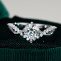 Sterling Silver Asymmetric 1ct Moissanite Ring for Women Wholesale-0-4