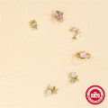 wholesale 925 Sterling Silver New Starry Sky Colorful Diamond Stud Earrings Set,INS。-0-2