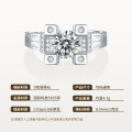 925 Silver Moissanite Four-Prong Eiffel Tower Ring, Niche Design, Ins Style-0-5