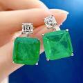 wholesale Metal: 925 Sterling Silver Jewelry new style emerald with inclusions Korean-style ultra-sparkly elegant 15*15-0-0