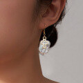 wholesale 14K Gold European Ins Style Baroque Earrings with Natural Freshwater Pearls-0-1