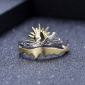 wholesale S925 Sterling Silver High-end Designer Adjustable Open Ring with Naturalistic Sun and Sunrise Design-0-1