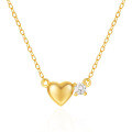 wholesale S925 Sterling Silver Heart-shaped Diamond Accent Light Luxury Women's Choker Necklace-0-4