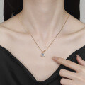 K Gold-Plated S925 Sterling Silver Moissanite Bubble Necklace-0-2
