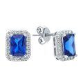 wholesale S925 Sterling Silver Royal Blue Earrings, Luxurious Vintage Elegant Banquet Mother's Day Gift Earring Jewelry-0-4