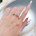 wholesale S925 Silver New Style Fashion Single Row Zirconia Women's Ring Simple European and American Cross-Border AliExpress Model-0-3