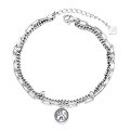 wholesale 925 Sterling Silver Bracelet with Round Pendant Featuring Lucky Elephant for Good Fortune, Trendy and Stylish, Exquisite Thai Silver with Antique Finish, Korean-inspired Accessory-0-4