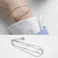 wholesale S925 Sterling Silver Korean-style Minimalist Interlaid Bead Snake Chain Double Layer Student Women's Bracelet-0-4