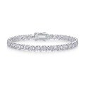 925 Silver Fashion Eight-Character Buckle Full-Inlay Bracelet, Custom Moissanite Jewelry Processing-0-3