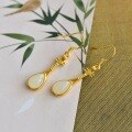 wholesale Gold-plated 925 silver inlaid with Hetian jade earrings, with certificate, Hanfu cheongsam ear drops, personalized waterdrop jade ear accessories-0-0