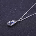 wholesale 925 Silver Luxury Design High-End Inlaid Colored Gemstone Jewelry Accessories, European and American Style Personalized Pendant Necklace-0-3