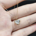 wholesale Gold/Silver 925 Sterling Silver 7*7 Heart Pendant Necklace for Women, Minimalist and Elegant, Live Streaming-0-2