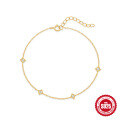 wholesale S925 Sterling Silver Four-Pointed Star Inlaid Diamond Multi-Element Fashion Bracelet-0-0