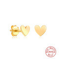 wholesale S925 Sterling Silver Minimalist Tiny Smooth Heart Stud Earrings, Korean Style Simple and Fresh Outfit Accessories-0-5