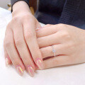 S925 Sterling Silver Moissanite Bamboo Knot Four-Prong Ring for Women-0-2