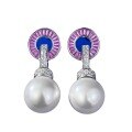 wholesale S925 silver metal material, Zhuo Zhi Fan jewelry live broadcast new 14mm pearl earrings, versatile and elegant two-way design for women-0-4