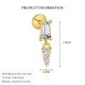 wholesale S925 Sterling Silver Irregular Zircon Star Earrings, Round Small Niche Design。-0-7