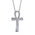 wholesale S925 Silver New European and American Cross Pendant Necklace for Women with High-Carbon Diamonds Layering Collarbone Chain-0-4