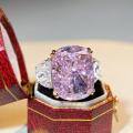 wholesale 925 Sterling Silver Pink Large Carat Ring for Women 14X18 Size Billionaire's Joy Ring Ice Flower Cut Wholesale-0-1