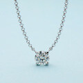 S925 Silver Invisible Necklace with 1ct D Color Moissanite Square Pendant-0-31