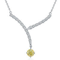 S925 Sterling Silver Moissanite Cross-Border Serpent Series Necklace-1-carat yellow moissanite
