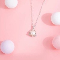 wholesale S925 Sterling Silver Maker's Natural Pearl Zircon Necklace, Fashionably Simple and Exquisite, Elegant and Sophisticated Collarbone Chain-Freshwater Pearl Necklace--925 Silver>925 Silver