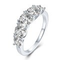 Sterling Silver Moissanite Row Ring, Luxury Niche Design for Cross-Border Live Streaming Wholesale-0-3