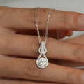 925 Sterling Silver 1ct Moissanite Classic Interlocking Pendant Necklace-0-1