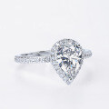 Sterling Silver Moissanite Teardrop Pear-Shaped Wedding Ring for Women-0-2