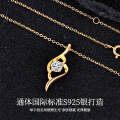 Sterling Silver Moissanite Necklace, Minimalist Fashion, Delicate Pendant-0-0