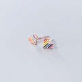 wholesale S925 Sterling Silver Nalan Small and Exquisite Rainbow-Colored Heart-shaped Mini Ear Studs G2459-0-2