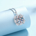 wholesale 925 Sterling Silver Moissanite Necklace for Women 10 Carat Pendant in a Light Luxury Style, Elegant and Sophisticated Valentine's Day Gift-0-2