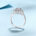 wholesale S925 Sterling Silver Women's Sunflower 1-Carat Moissanite Ring, Elegant and Sophisticated Valentine's Day Gift-0-1