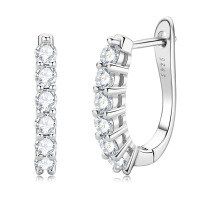 Sterling Silver Earrings【Clearance Free Shipping】ins-P style [Clearance Sale - Free Shipping] 2mm  925 Silver