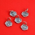 wholesale 925 Sterling Silver Vintage Chinese Style DIY Accessories Fu Ji An Cai Pray for Peace and Blessings Pendant Bracelet Braided Red Cord Charm-0-0