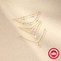 wholesale S925 Sterling Silver Long Chain Tassel Earrings with Crystal Accents-0-3