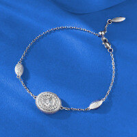 wholesale S925 Sterling Silver Vintage Brushed Retro Bracelet Flowing Golden Years Adjustable Egg Charm Bracelet Drop Shipping-B136 Silver Bracelet [Adjustable]  925 Silver