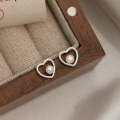 wholesale S925 Sterling Silver Pearl Twist Love Earrings, Retro Style Minimalist Design Ear Jewelry M04784-0-0
