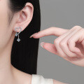 S925 Sterling Silver Moissanite Heart Tassel Earrings-0-2