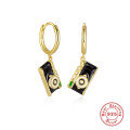 wholesale S925 Sterling Silver Creative Camera, Instrument, and Bottle Earring Set with Enamel Drop Oil Design in European French Style-0-7