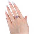 wholesale S925 Silver Imported High Carbon Diamond 8*8 Millennium Rose Cut Purple Diamond Women's Ring Live Stream Edition-0-4