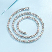 wholesale PT950 gold plated 925 sterling silver necklace for women with moissanite tennis racket pendant, available for wholesale from manufacturers-40CM single 10 points (12.7 carats)  925 silver