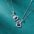 wholesale S925 Silver Korean Style Minimalist Heart Pendant Necklace with Micro-Inlaid Zircon Collarbone Chain Accessories for Women Wholesale-0-1