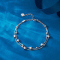 wholesale Pure Silver Starry Sky Story S990 Double Layer Small Fresh Ins Trendy Niche Design Bracelet for Women-0-1